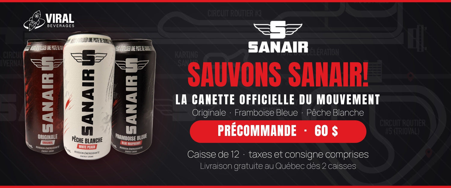 SANAIR — la canette officielle du mouvement #TousPourSanair