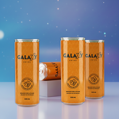 Galaxy Drink - Orange - Dragon sur la plage