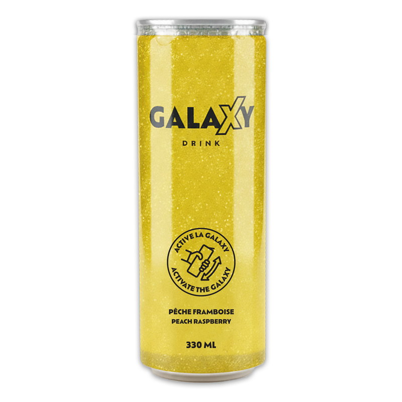 Galaxy Drink - Jaune - Pêche et Framboise - 330ml