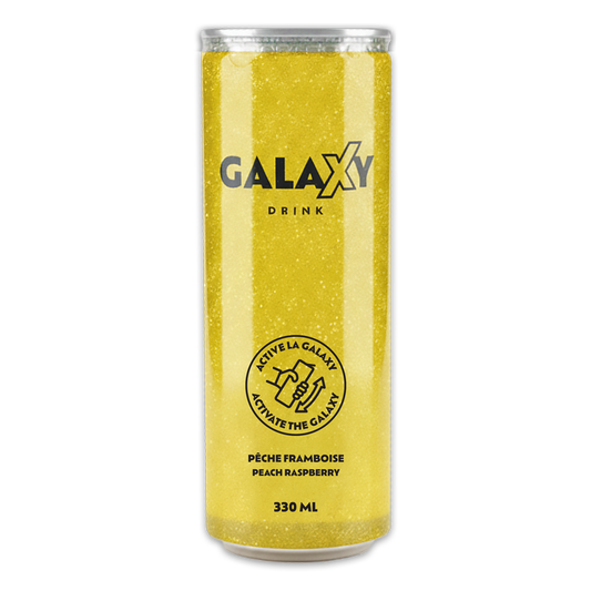 Galaxy Drink - Jaune - Pêche et Framboise - 330ml