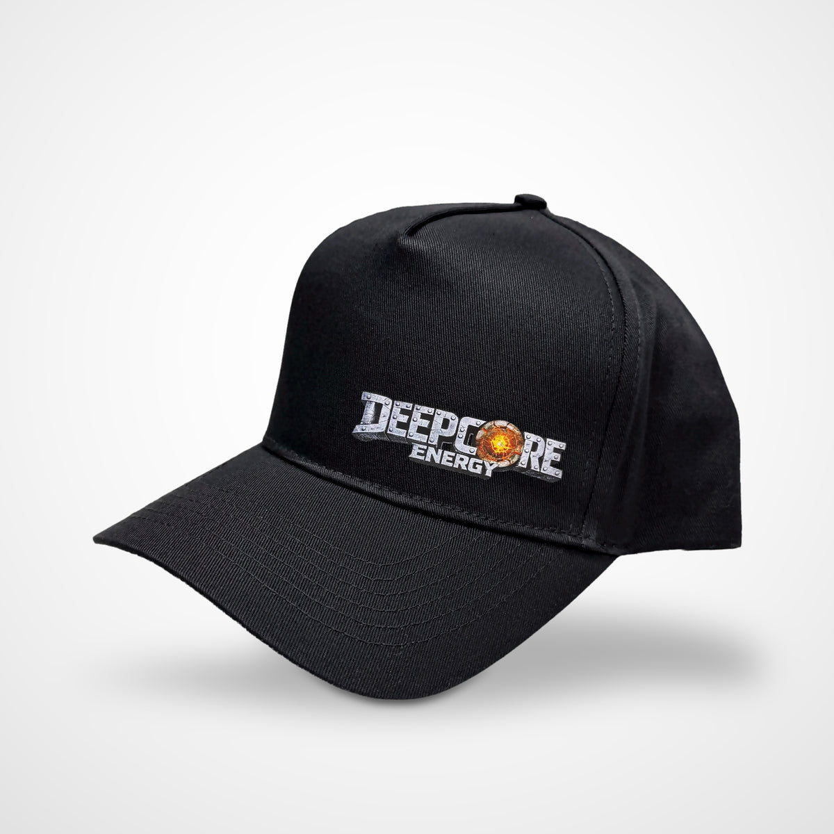 Casquette DEEPCORE noire, logo DEEPCORE ENERGY sur le panneau avant