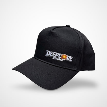 Casquette DEEPCORE noire, logo DEEPCORE ENERGY sur le panneau avant