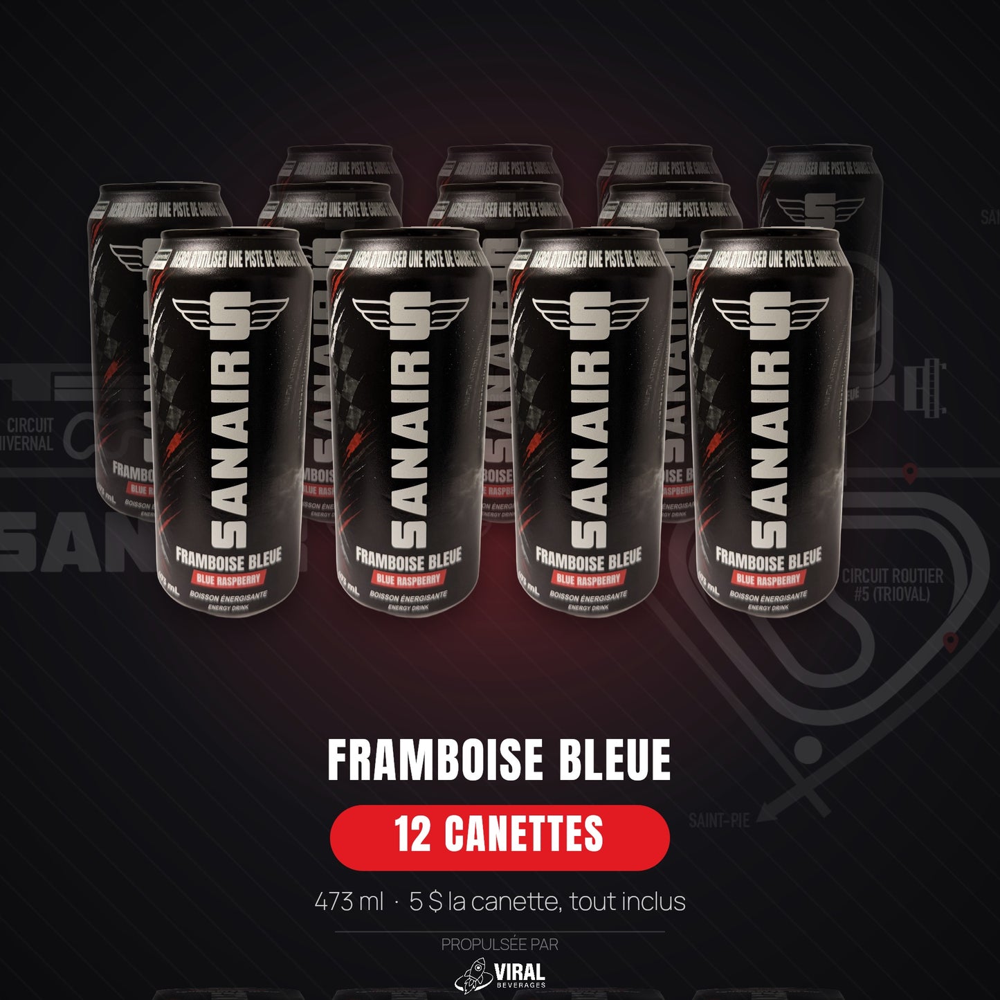 SANAIR — Framboise Bleue · Caisse de 12 (PRÉCOMMANDE)