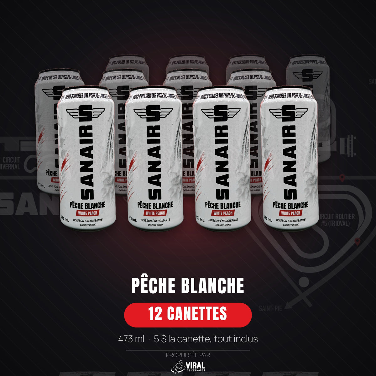 SANAIR — Pêche Blanche · Caisse de 12
