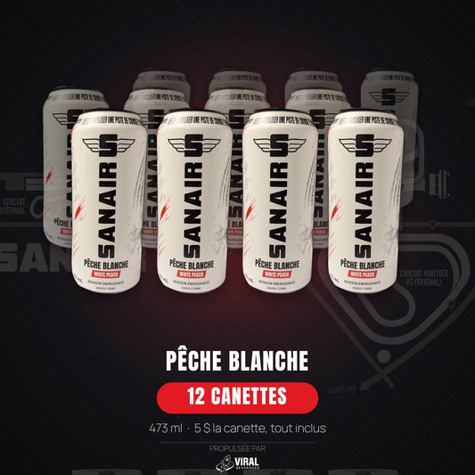 SANAIR — Pêche Blanche · Caisse de 12 (PRÉCOMMANDE)