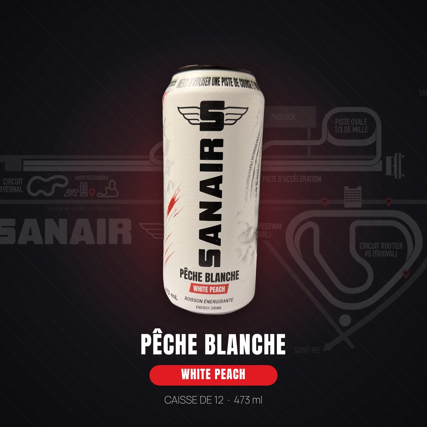 SANAIR — Pêche Blanche · Caisse de 12 (PRÉCOMMANDE)