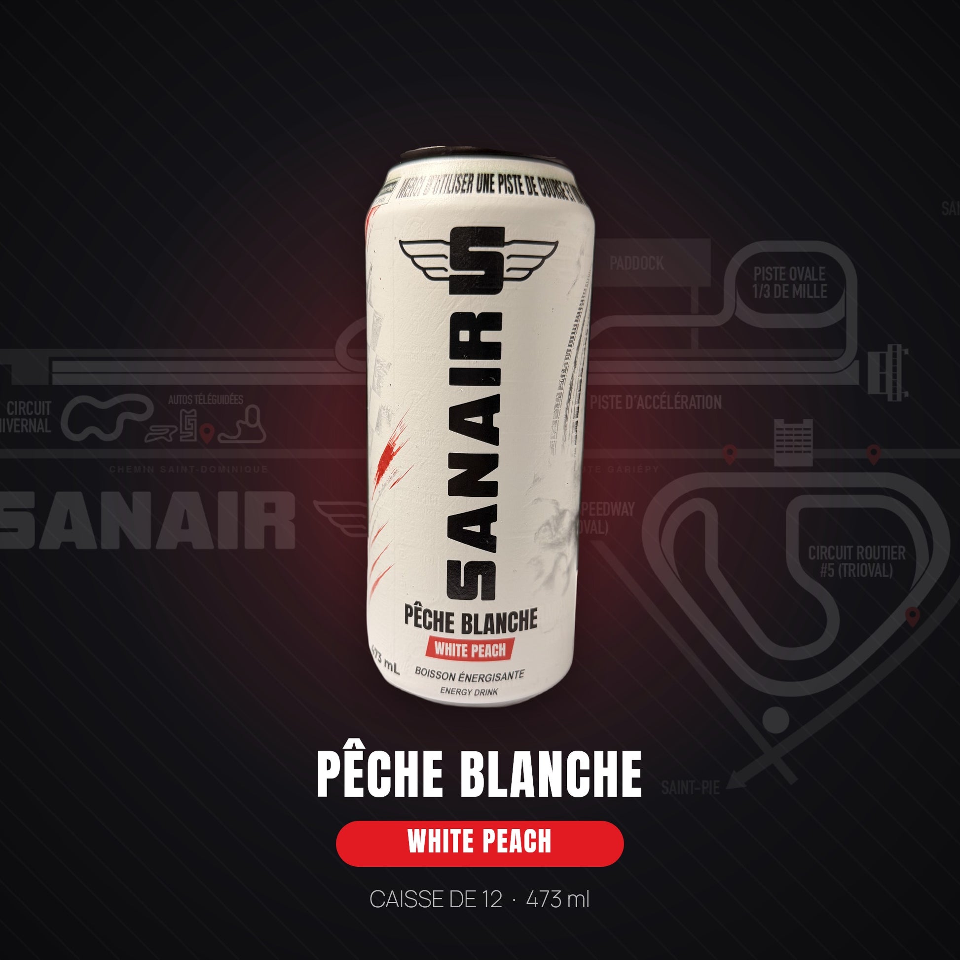 SANAIR — Pêche Blanche · Caisse de 12 (PRÉCOMMANDE)